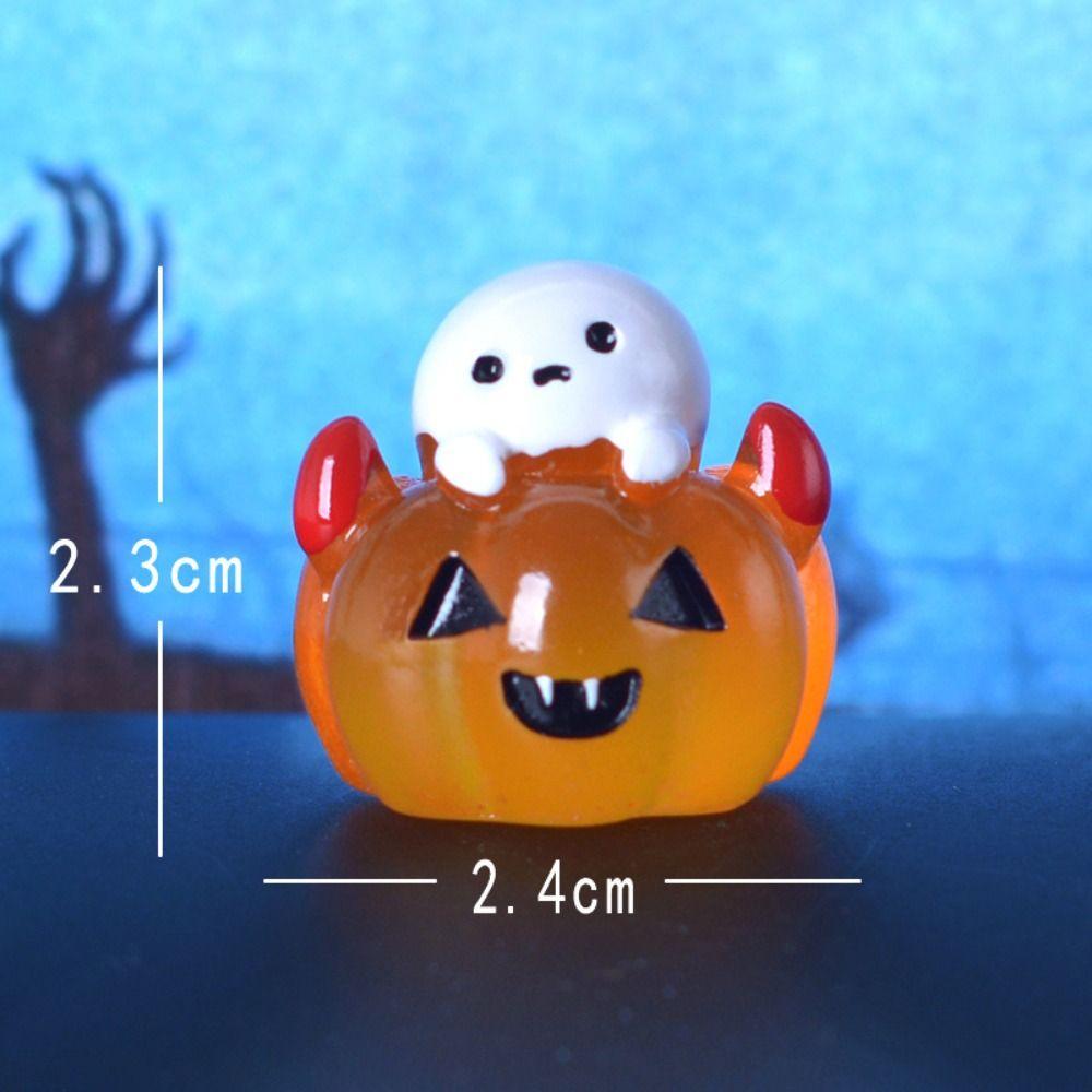 6pcs Set Glow In Dark Halloween Miniature Ornaments Glow In Dark Figurines  Party Decor