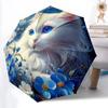 1pc Floral Cat Print Automatic Opening and Closing Folding Umbrella with 8 Iron Ribs - Portable, Foldable for Travel Yy251124143