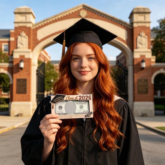 Class of 2026 Graduation Money Holder Wooden Graduation Cash Envelope Box for High School Senior College University Graduates Student Gifts