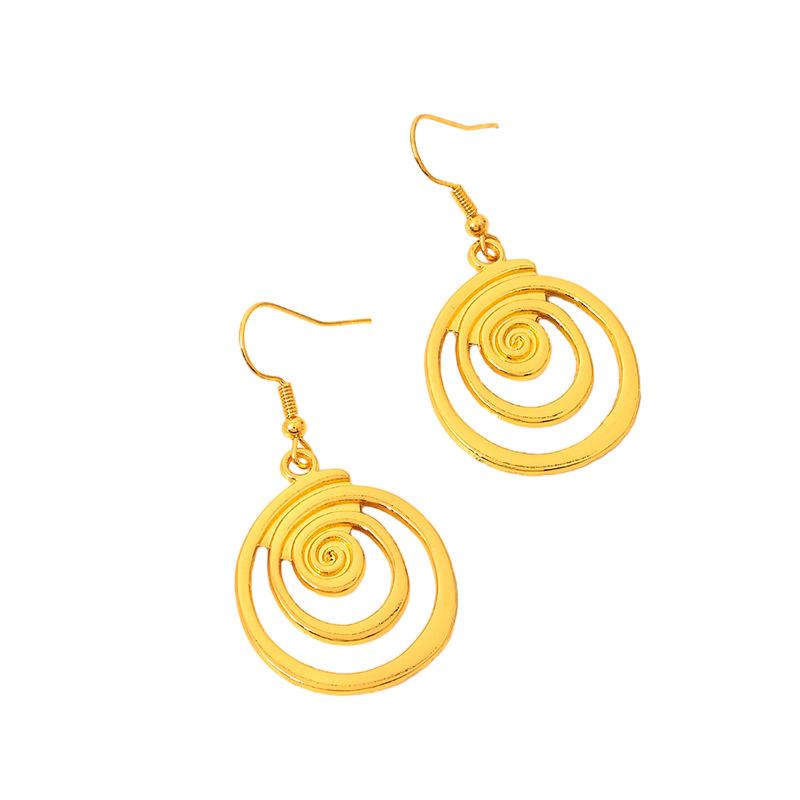 S new popular jewelry retro simple jewelry geometric vortex earrings