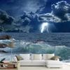 3d Ocean Waves Photo Wallpaper Lightning Dark Cloud Landscape Mural Creative Living Room Bedroom Decor Home