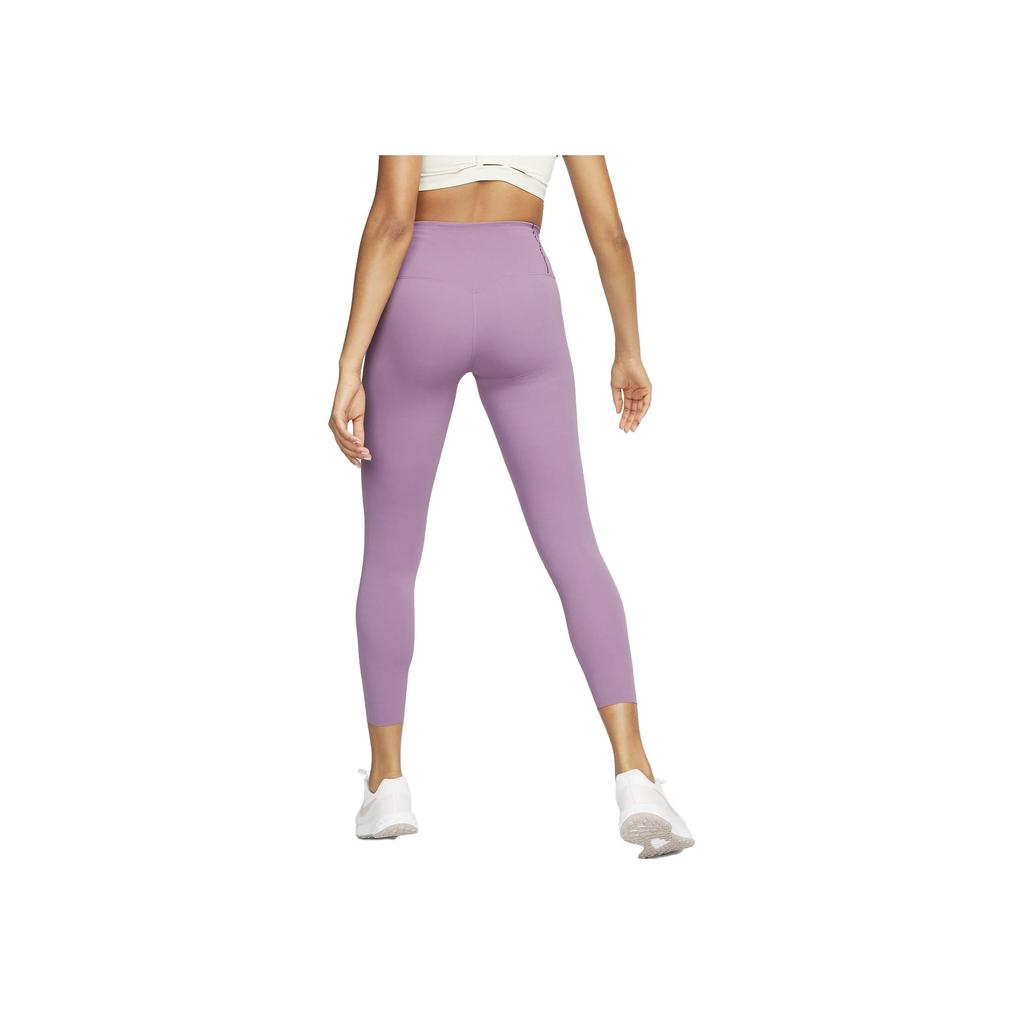 Nike Solid Color Slim Fit Elastic Waist Leggings Women bottoms Purple DQ6016-536