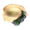 Reptile Feeding Dish Tree Stump Shaped Reptile Food Water Bowl Resin Terrarium Decor for Lizards Snakes Small Large Sizes