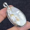 Biwa Pearl Gemstone Handmade 925 Sterling Silver Jewelry Pendant 2.40" n3j45