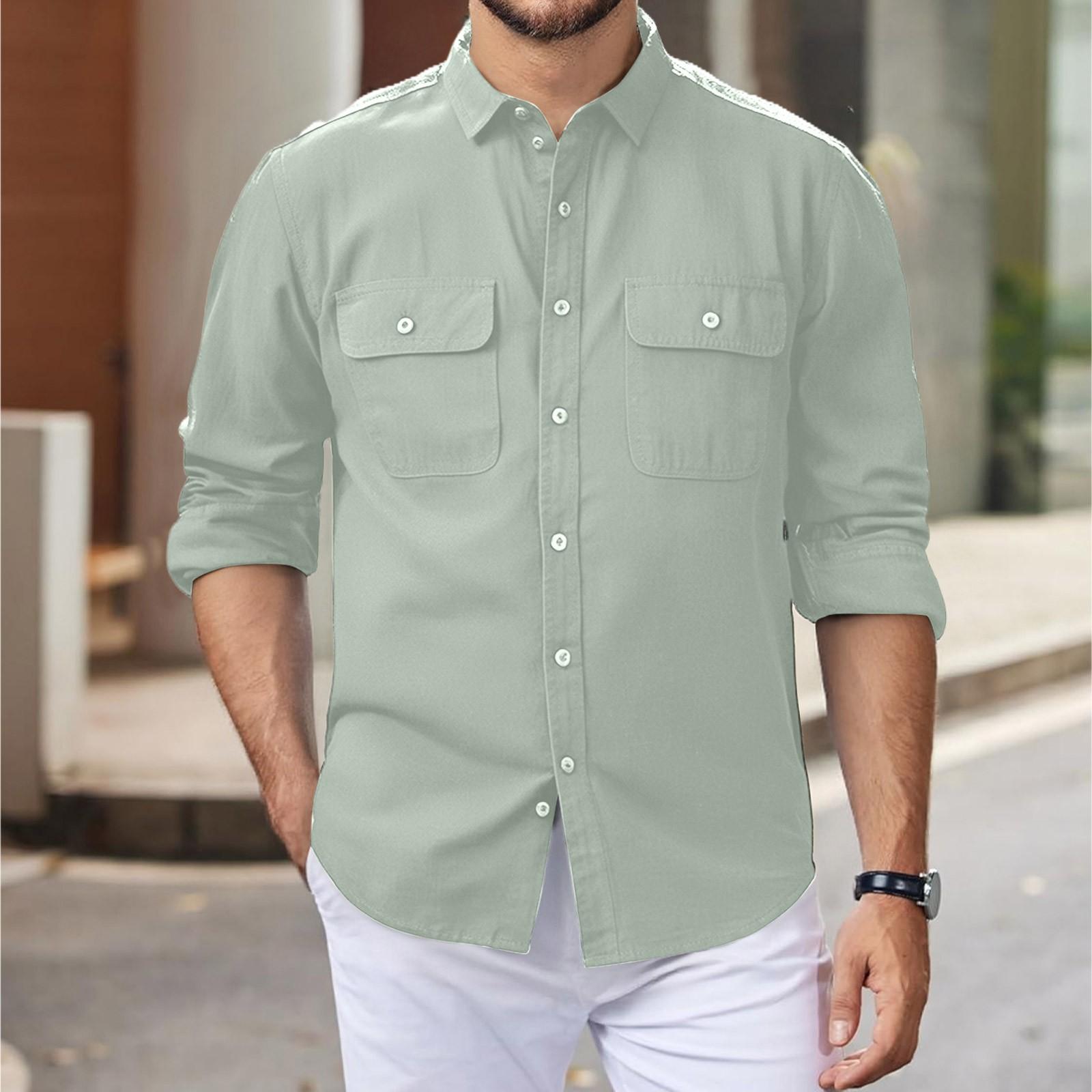 

Мужской повседневный кардиган свободного кроя для улицы, однотонный, на пуговицах, со стоячим воротником, с длинными рукавами XXL зелёный