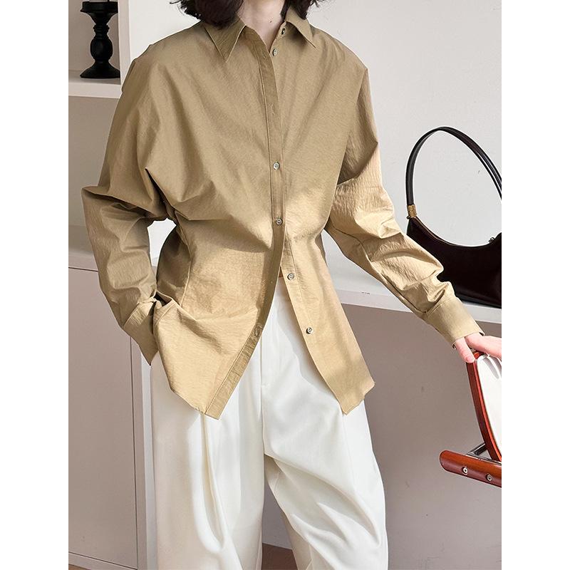 Juzhi Women's Commuter Lapel Long Sleeve Shirt - Spring Style (5002)