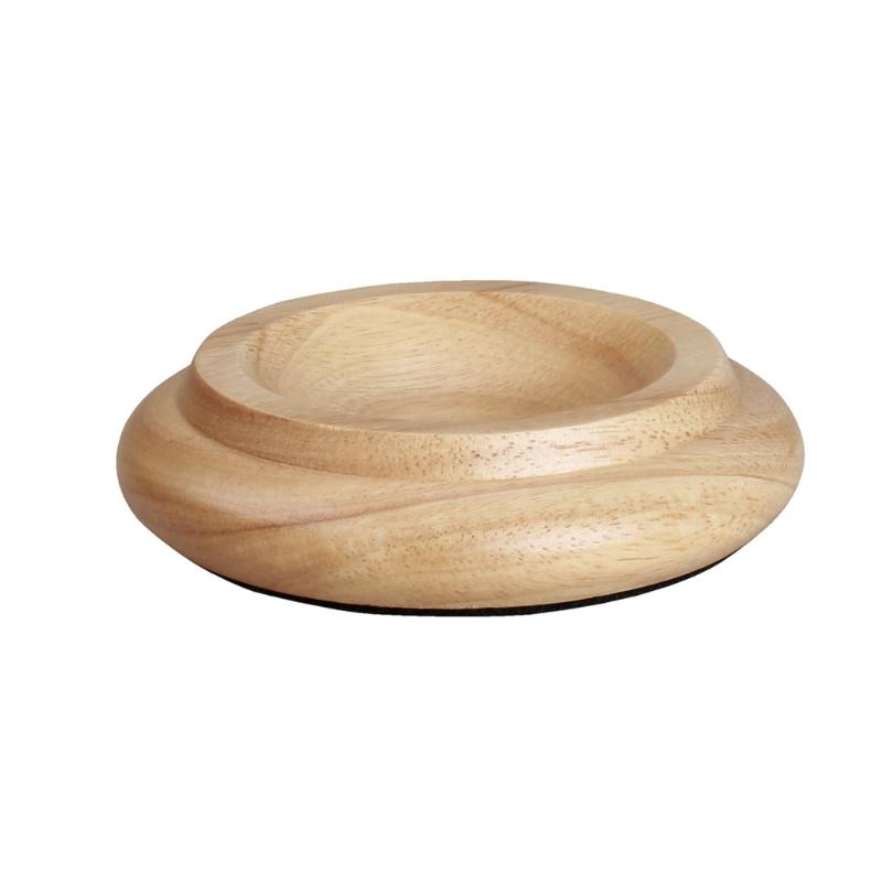 Floor Care Cups for Piano Wheels Solid Wood Set of 4 with Recessed Support Design and Bottom Pad for Indoor Floors