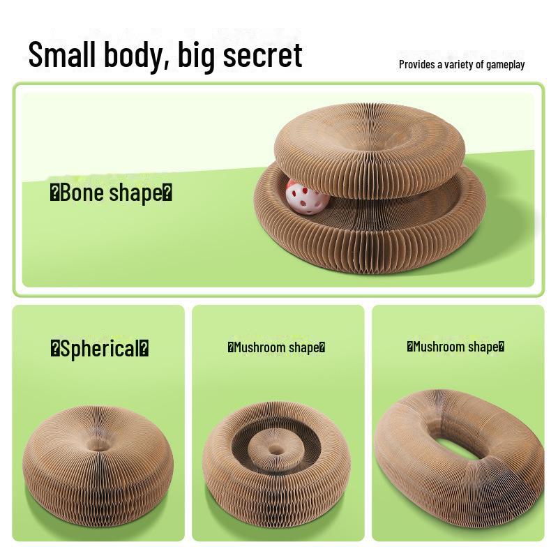 Magic Accordion Cat Scratcher with Ball & Bell - Popular Cat Climbing Toy