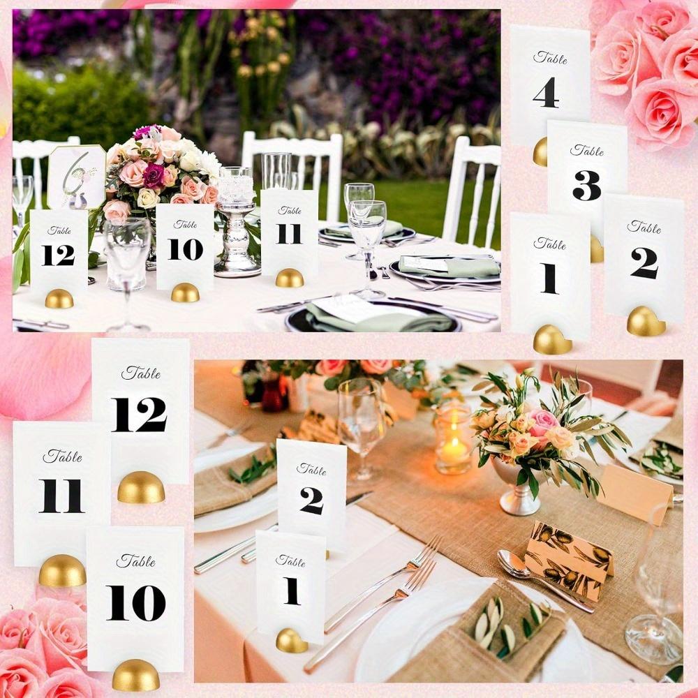 20pcs Round Table Number Cards Stands Modern Cursive Table Number 1-20 for Wedding Reception Anniversary Party Restaurant Events 4 X 6 Inches
