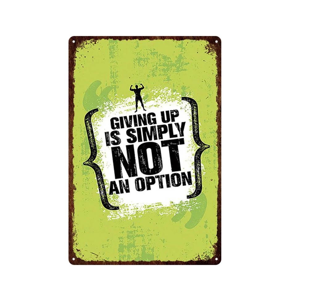 Funny Text Sign Exercise Fitness Poster Gym Training Room Wall Decor Pin Up Tin Sign Man Cave Art Poster Decoration Metal Plate