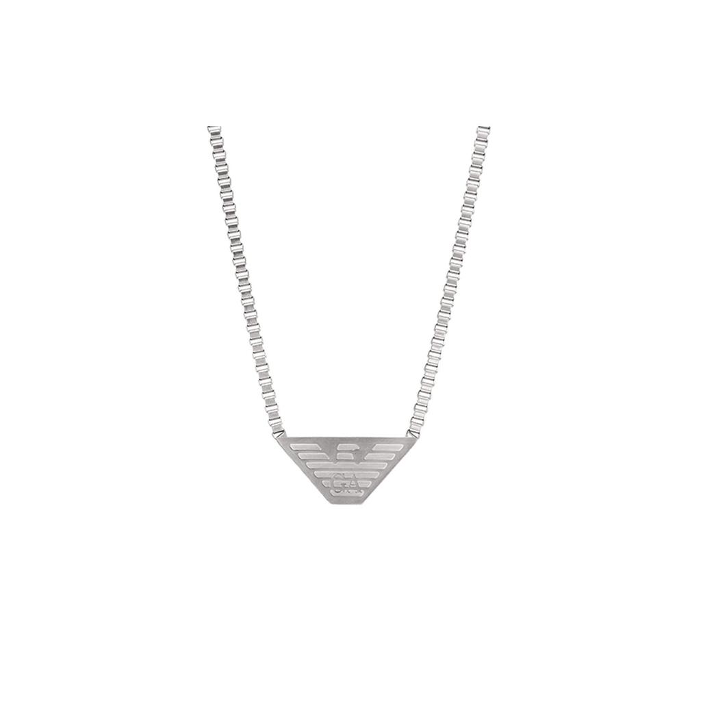 Emporio Armani Armani Stylish Silver Eagle Logo Necklace 2023 Spring Summer Stainless Steel Men necklace EGS2984040