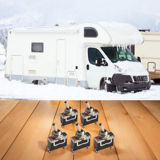 5 Pack SPST Toggle Switches Waterproof 15A 250V for Industrial Equipment