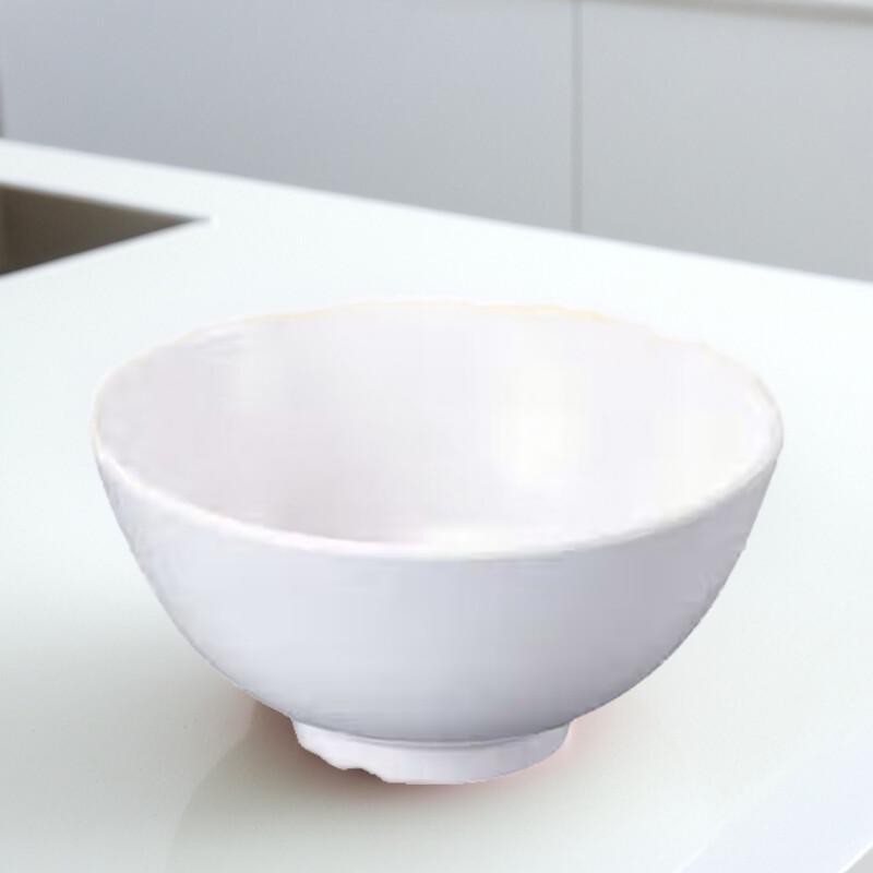 Commercial Drop-Resistant White Melamine Rice Bowl