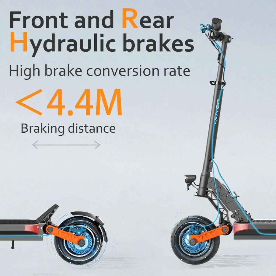 JOYOR S10-S-Z Monopattino Elettrico Doppio Motore 1000W Batteria 60V 18Ah Ruote Off-Road 10" Autonomia 75km Freni a Sospensione Idraulica Pieghevole E-Scooter