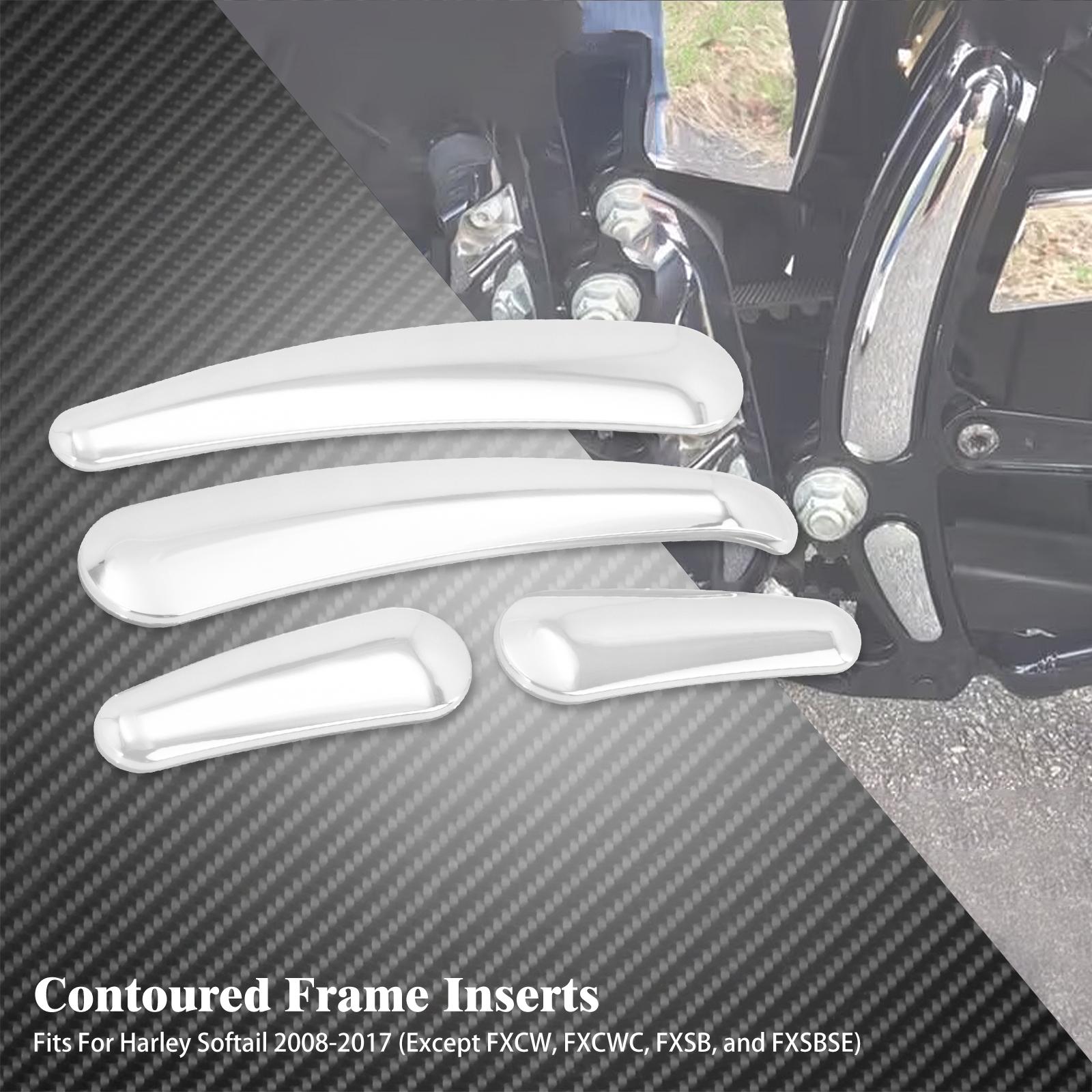 

4xМотоцикл 3D маятниковая рама вставка хромированная крышка для Harley Heritage Softail Custom Fat Boy Lo Deluxe FLSTN FXSTC 2008-2017