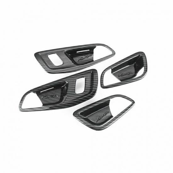 For Ford Escape Kuga 2013- Carbon Fiber Car Door Handle Bowl Cover Trim 4PCS