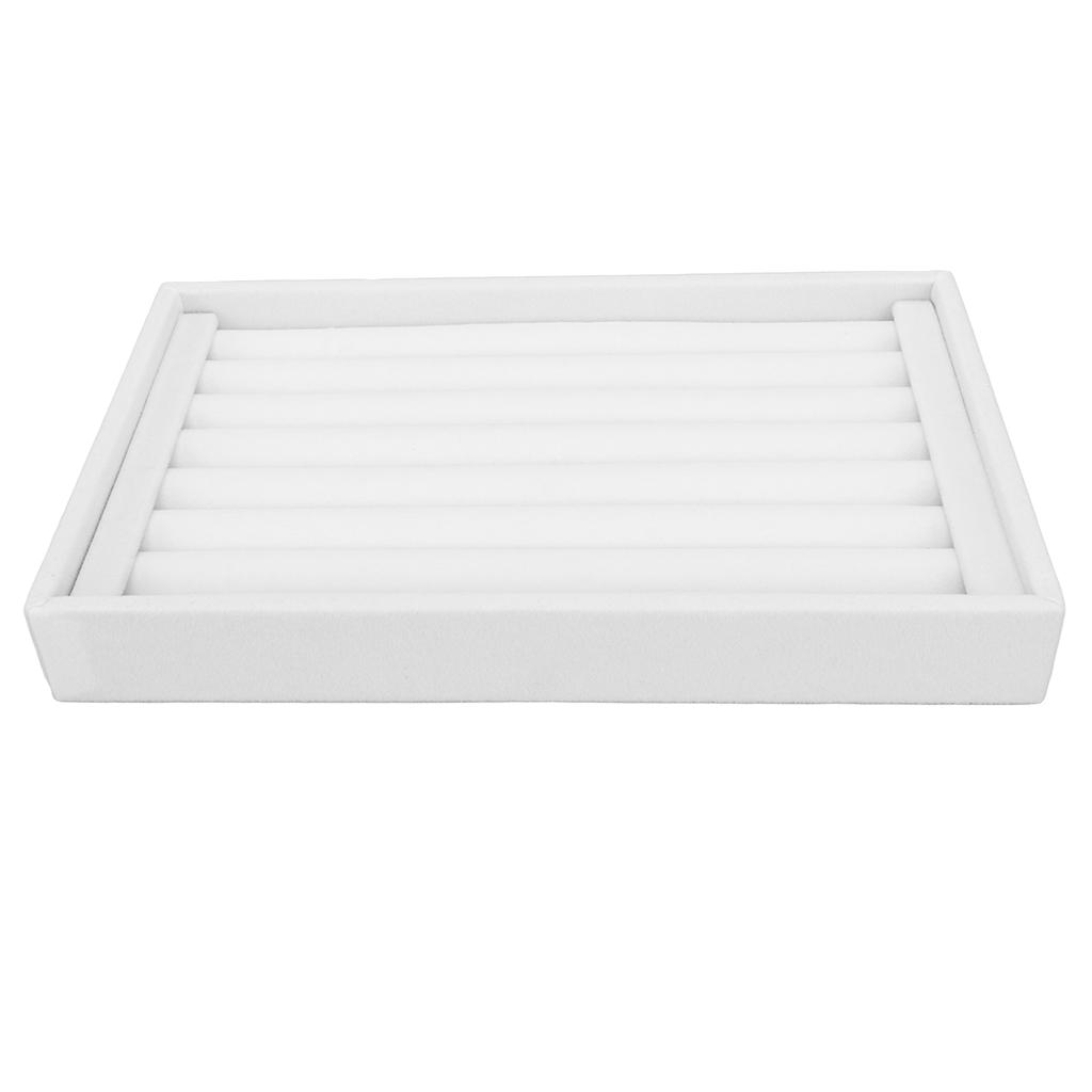 Jewelry Box 7 Slots Velvet Jewellery Holder Storage Display Case for Earring Necklace