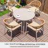 Outdoor Rattan Dining Set with Aluminum Table