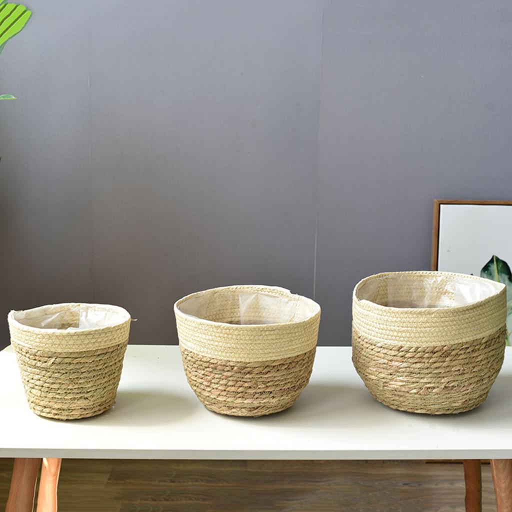 Rattan Flower Pots Yard Plant Pots Flower Basket Flowerpot Storage Box For Vegetables