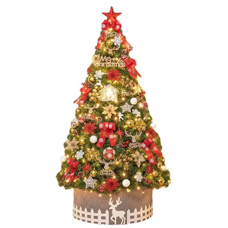 150cm Christmas Tree Decoration Package Tree Home Use European Gold Christmas PVC Tree