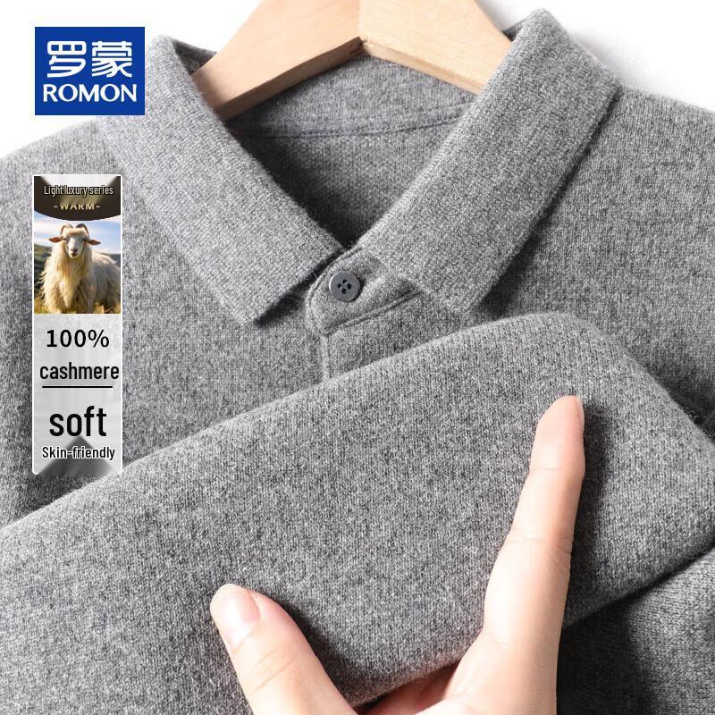 Romon Men's 100% Pure Cashmere Mock Neck Pullover Sweater