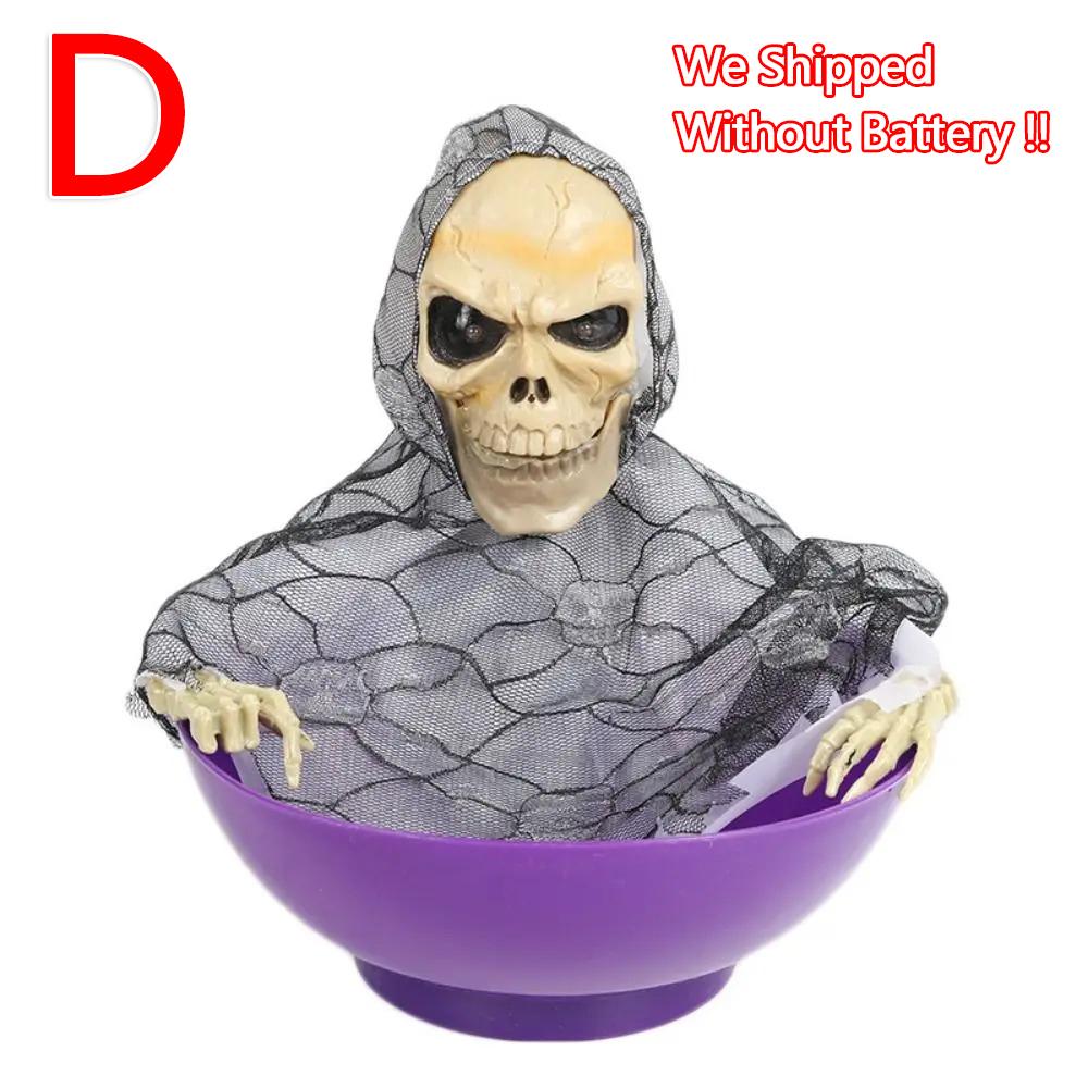 2025 New Halloween Candy Bowl Motion Activated Ghost Dish with Light Up Eyes Spooky Sound Party Decor Trick or Treat Bowl
