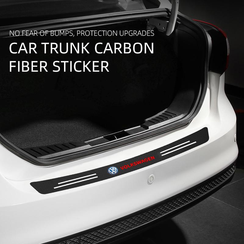 Für VOLKSWAGEN VW Autotürschwellenleisten Kofferraum Heckstoßstange Schutz Lederaufkleber Für Volkswagen VW GTI TOURAN CADDY
