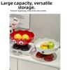 High-Aesthetic Cartoon Fruit Plate Drainable High-legged Snack Display Box Footed Fruit Bowl Home