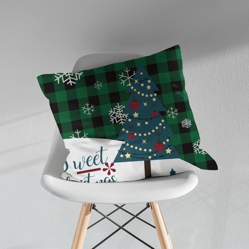 Rot und Grün Kariert Weihnachtskissenbezug Weihnachten Schneemann Geweih Kissenbezug