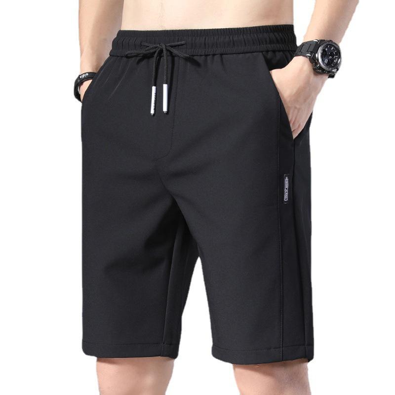 Men's 2024 Summer Korean Ice Silk Elastic Beach Shorts
