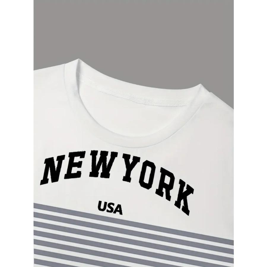 Men Striped T Shirt Tee Shirt Short Sleeve O-Neck TShirt Vintage Casual Large Size T-Shirts Men’s