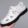 Fashion Summer Men Sandals Breathable Casual Sandals Hollow Out Beach Shoes Men's Non-slip Driving Shoes Office Business Leather Sandals