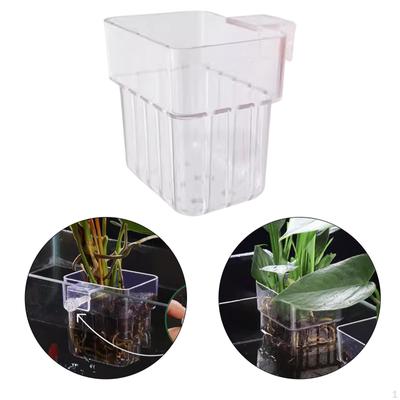 Aquarium Pflanzenhalter Kleine Fisch Tank Tasse Transparent Aquatische Topf