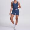 New double-sided abrasive contrasting colors, tight-fitting and breathable cross yoga suit, sports running and fitness two-piece suit