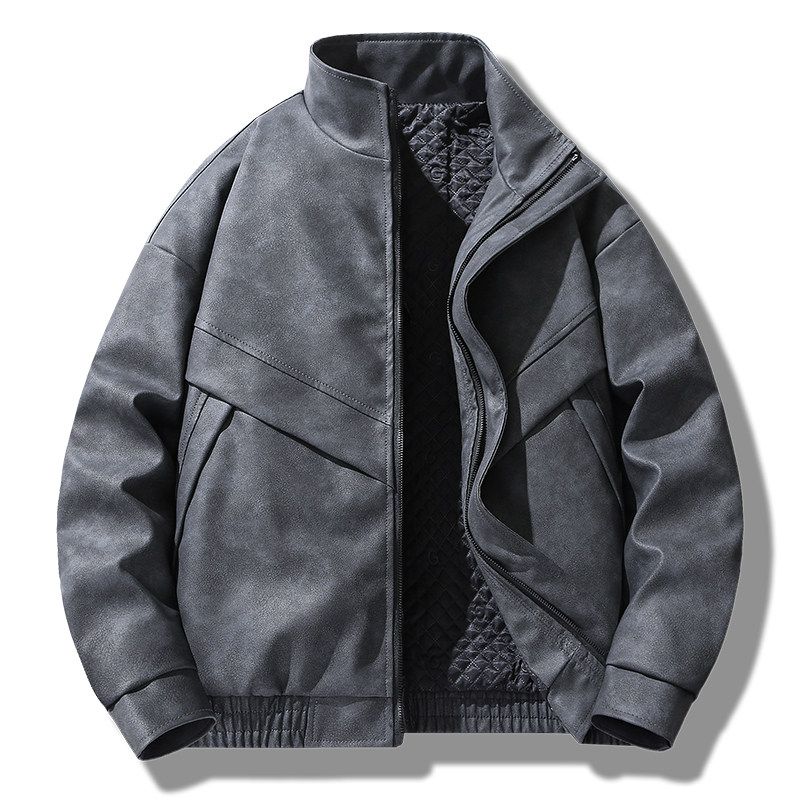 

Wassup Trendy Brand Унисекс Кожаная Куртка 2025 Осень и Зима Универсальная Повседневная Мотоциклетная Функциональная Куртка Пальто в Американском Стиле Dark Gray 3 XL