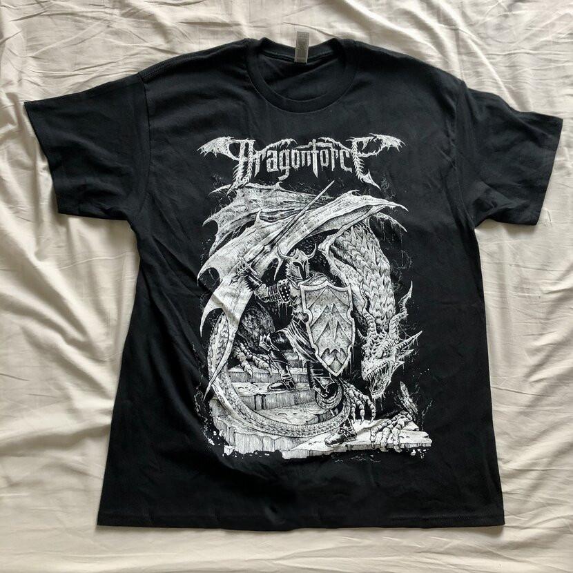Dragonforce European Tour 2024 Black T Shirt All Size S-5XL Unisex T-Shirt S