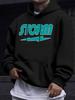 American-style European and American Unisex Autumn/winter Printed Long-sleeve Hooded Sweatshirt, STORM Minimalist Trendy Logo Print Hooded Sweatshirt,