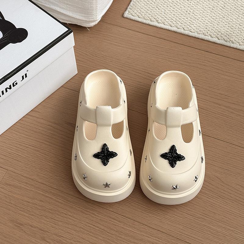 

Fashion cartoon rivet star bag head sandals women s 2025 summer new versatile and comfortable outer wear casual sandals 39-40