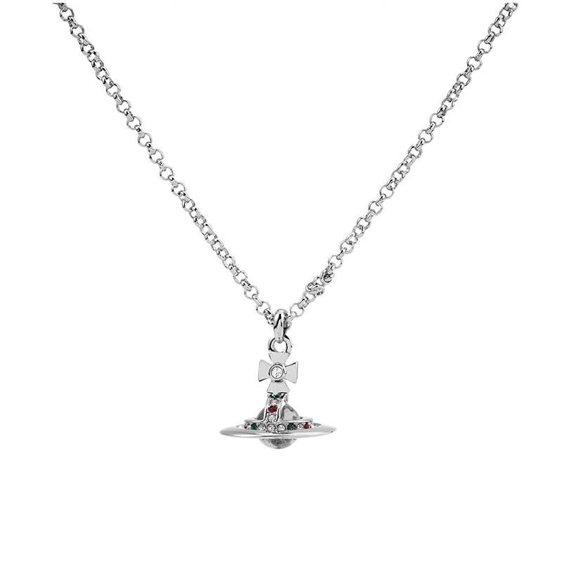 Vivienne Westwood New Petite Orb Pendant Necklace Women necklace Brass Crystal 6302009802P019P019 Box
