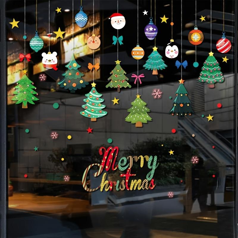 1pc Christmas Decoration Glass Door Sticker Window Sticker, Santa Claus Static Sticker, Scene Decoration, Home Decor, Christmas Decor, Party Decor