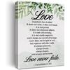 Christian Canvas Wall Art Love Is Patient Love Is Kind 1 Corinthians 13:4-8 Canvas Print Positive Scripture Painting Home Bedroom Wall Decor Framed