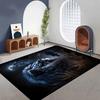 Starry Night Lion Floor Mat - Creative Golden Animal Design Area Rug - Indoor Home Decor Bedroom Living Room Laundry Carpet Rug