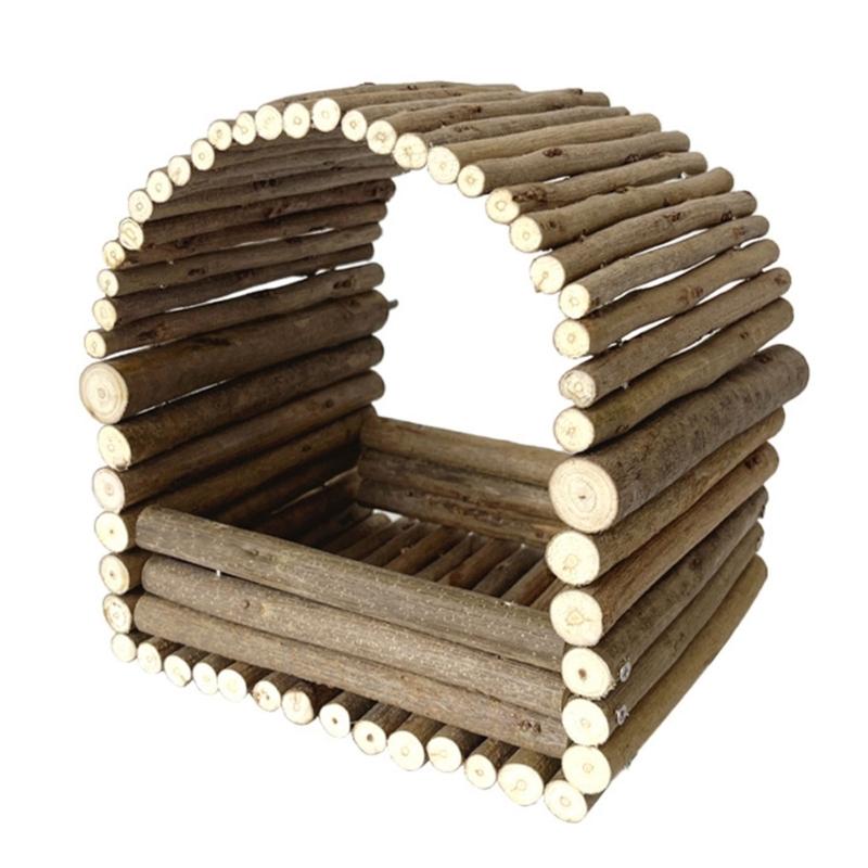 

Natural Wood Small Animal Hideouts Houses Large Wood Rabbits Nests Bunnies Houses for Indoor Small Animal Shelter 1