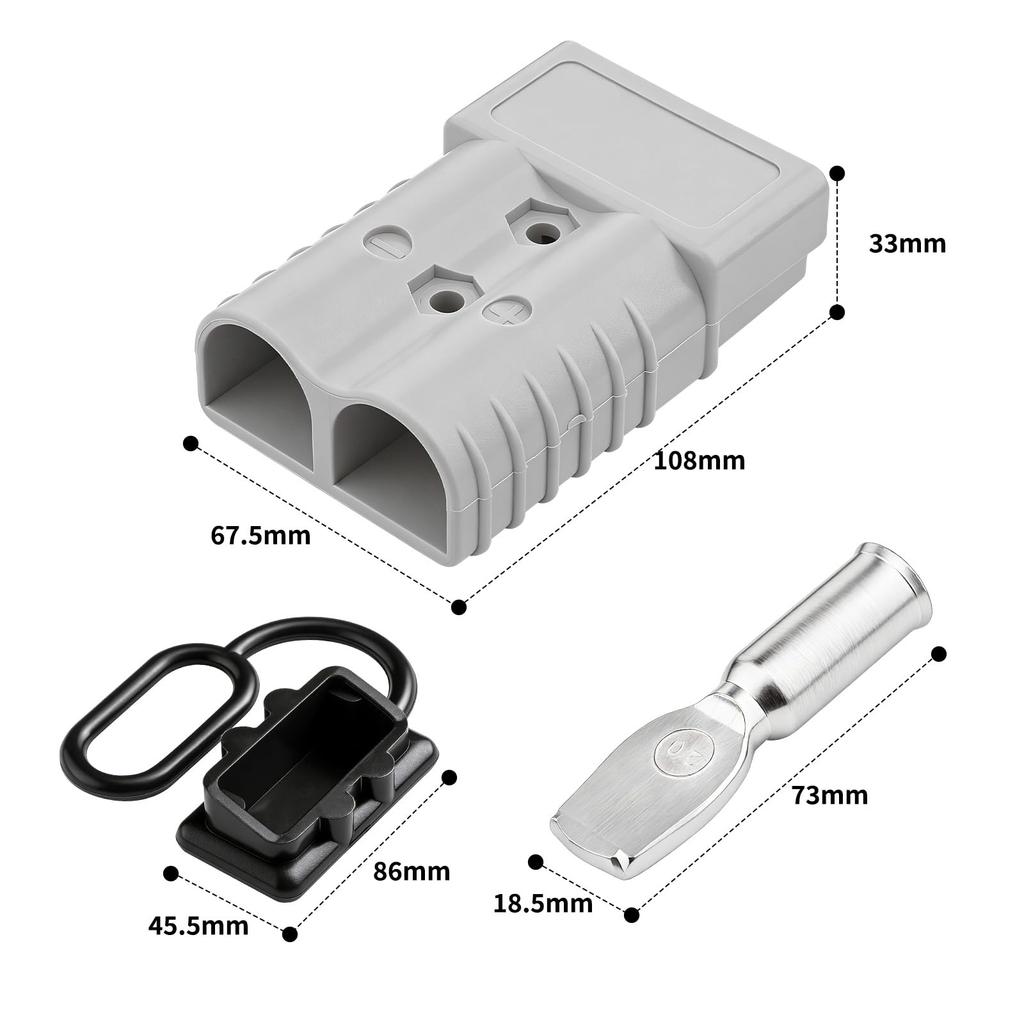 Leehitech 2 Piece Set Anderson Connector 350A 600V Battery Quick