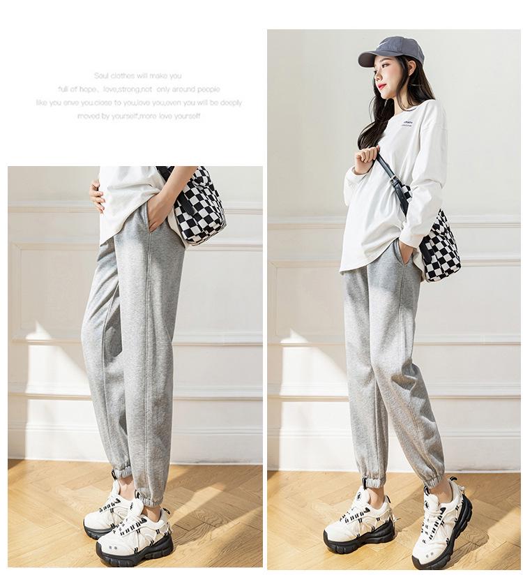 Maternity Harem Sweatpants: Autumn/Winter Casual Loose Fit with Cuffed Ankles