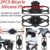 2PCS Silicone Bike Phone Mount Cell Phone Handlebar Mount Shockproof Bike Phone Holder Bracket Anti Slip Cycling Accessories