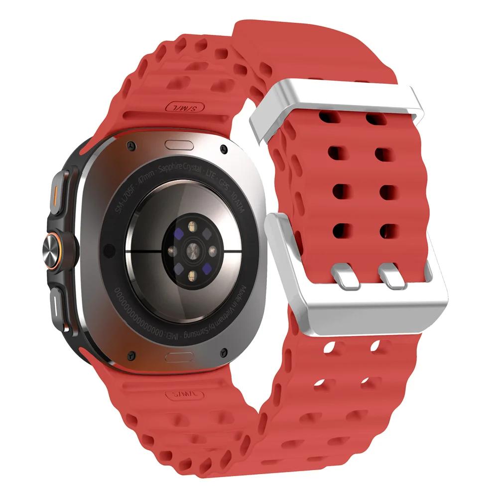 Marine Band For Samsung Galaxy Watch ultra Strap 47mm Accessories Two color Sport silicone Bracelet Galaxy Watch 7 ultra Straps