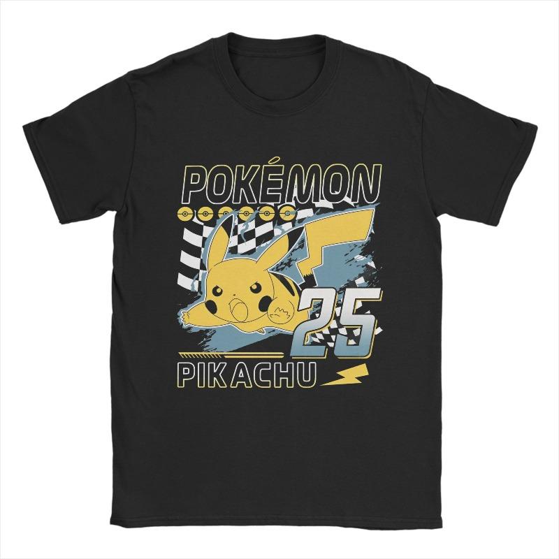 Japanese Super Cute Pokémon Anime Printed T-shirt 2025 Summer Men's and Women's Plus Size Trend Loose Casual Short-sleeved Top