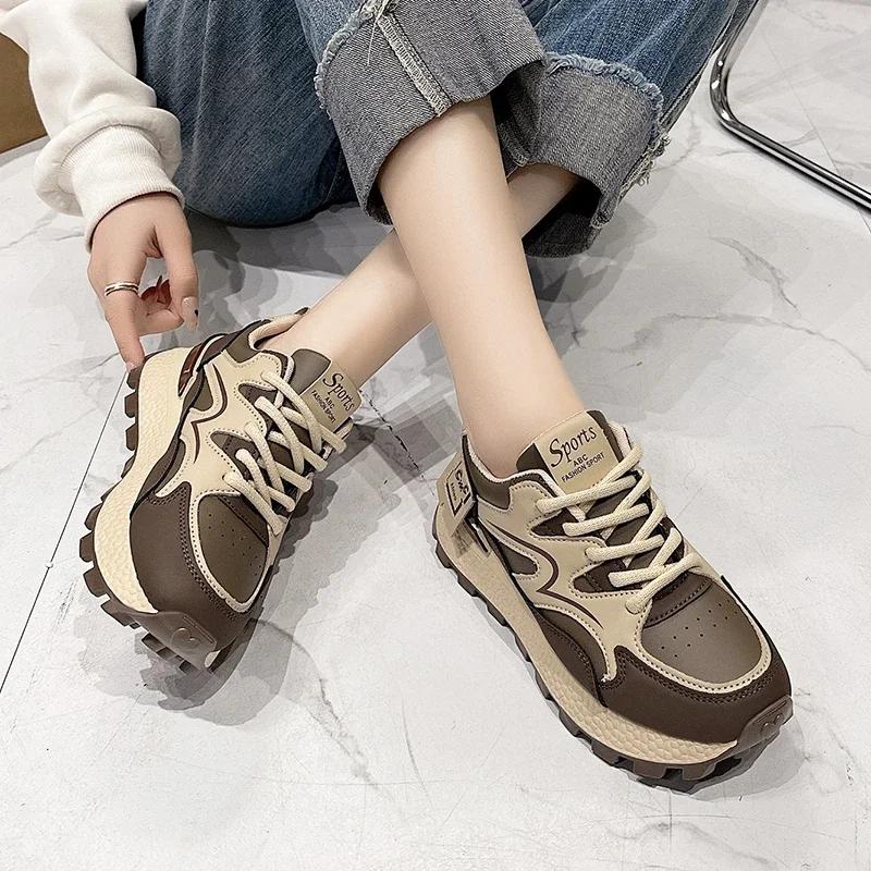 Forrest Gump Women's 2026 Spring New Versatile Soft Sole Waffle Shoes Sports and Casual Single Shoes Thick Sole Dad Shoes