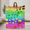 Rainbow Cartoon Blanket Cover Velvet Bfdi Warm Throw Blanket for Car Sofa Couch Bedroom Quilt